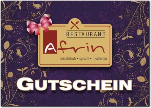 Restaurant Afrin | Gutschein-Vorderseite